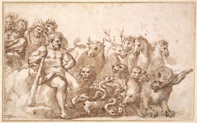 PD.10-1922 Herkules munkásságának allegóriája (toll, tinta és mosás) alkotó: Pietro da Cortona