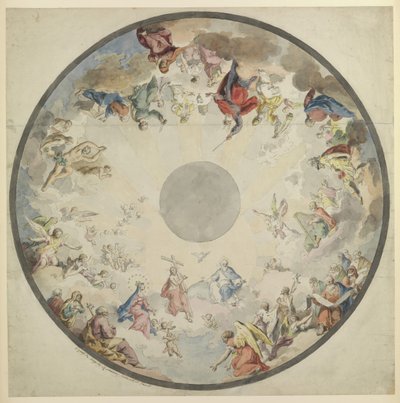 Ó- és Újszövetségi figurákkal ellátott kupola terv, 1720-1804. alkotó: Pietro de Angelis