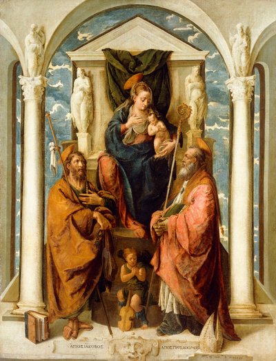 A Madonna és a gyermek trónolt alkotó: Pietro de Marascalchi