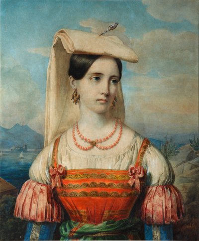 Sophia Michailovna Sollogub portréja, 1840-es évek alkotó: Pimen Nikitich Orlov