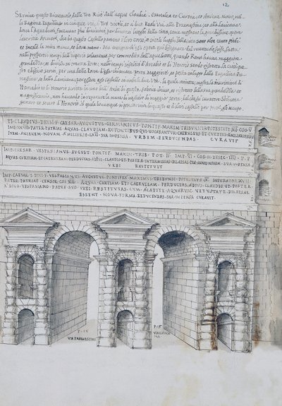 Porta Maggiore Rómában, Pirro Ligorio (1513-1583) rajza a római ókorból alkotó: Pirro Ligorio