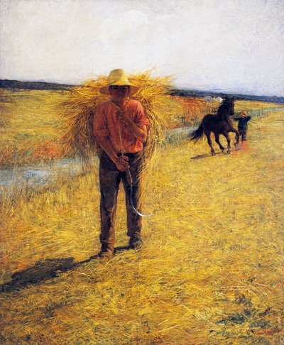 Széna betakarítás alkotó: Plinio Nomellini