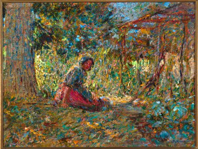 A kertben, 1891 körül alkotó: Plinio Nomellini