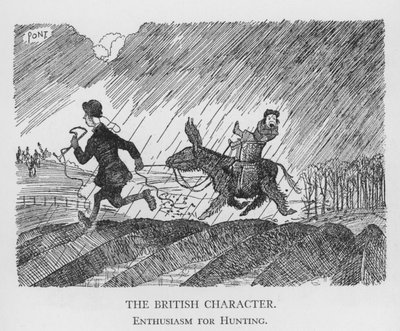 A brit karakter, a vadászat iránti lelkesedés (litho) alkotó: Pont