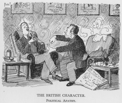 A brit karakter, politikai apátia (litho) alkotó: Pont