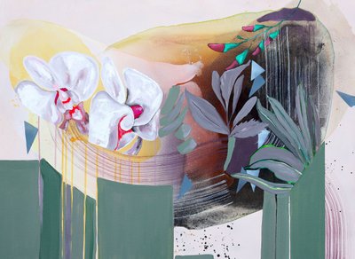 Fehér orchidea – absztrakt alkotó: Poonam Choudhary