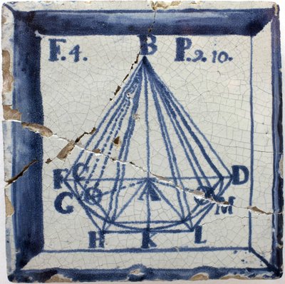 Piramis geometriai sémája, ónmázas cserép, Lisszabon, 18. század második fele - Musee national des azulejos, Lisszabon (Portugália) alkotó: Portuguese School