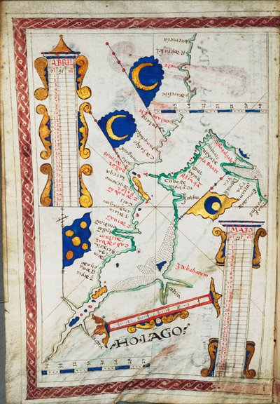 Méretarány: [kb. 1:14 500 000]. További helyek: Perzsa-öböl, Ománi-öböl, 1550-60 körül (pergamen). alkotó: Portuguese School