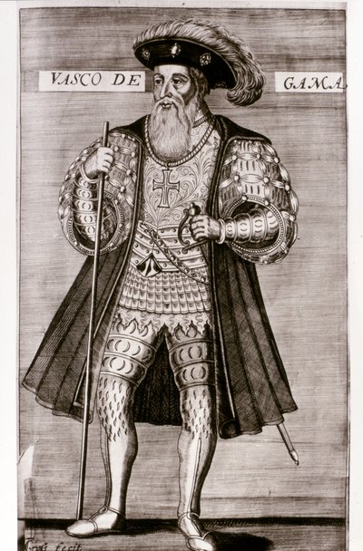 VASCO DA GAMA: Illusztráció Luis Camoes "OS LUSIADAS" című művéből, Lisboa 1572. alkotó: Portuguese School