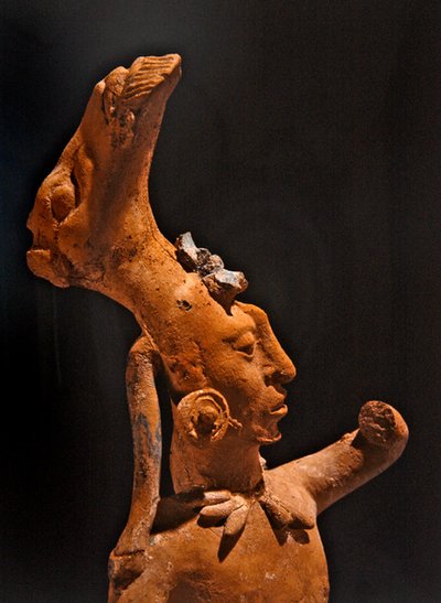 Részlet egy labdajátékosról, Jaina Culture (kerámia) alkotó: Pre-Columbian Pre-Columbian