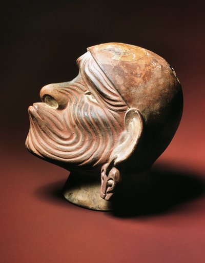 Férfias fej Trujilloból, Moche kultúra, Kolumbusz előtti civilizáció, 4-9. század (fotó) alkotó: Pre Columbian Pre Columbian