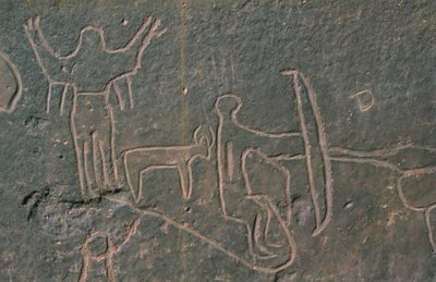 Emberalak és állatok (sziklafestés) alkotó: Prehistoric