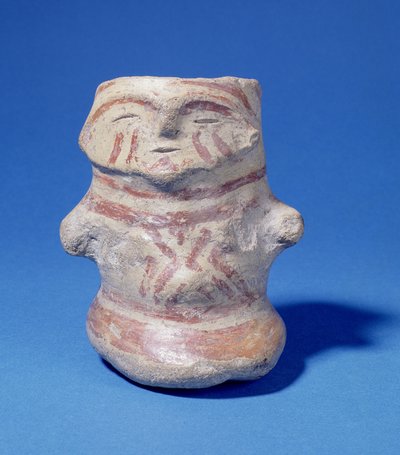 Ember alakú edény, Hacilar, Törökország, Kr.e. 5500 körül (festett kerámia) alkotó: Prehistoric