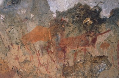 Ember- és állatfigurák, bushmen vagy san barlang festmények, Maloti-Drakensberg Park (Unesco Világörökségi Lista, 2000), Lesotho alkotó: Prehistoric Prehistoric