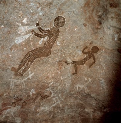 Emberi alakok. Barlangfestmények, ie 8000-7000 alkotó: Prehistoric Prehistoric