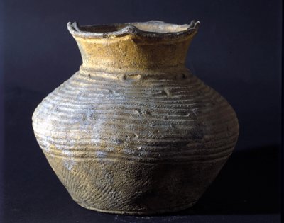 Terrakotta tégely a Jomon-korszakból (Japán őstörténeti időszaka). Róma, Keleti Művészeti Nemzeti Múzeum. alkotó: Prehistoric Prehistoric