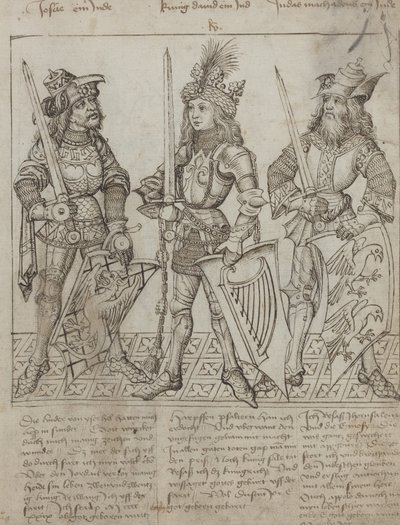 Józsué, Dávid király és Júdás Makkabusz alkotó: Primary Master of the Strassburg Chronicle