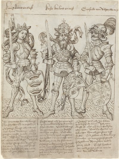 Arthur király, Nagy Károly és Boulogne-i Godfrey alkotó: Primary Master of the Strassburg Chronicle