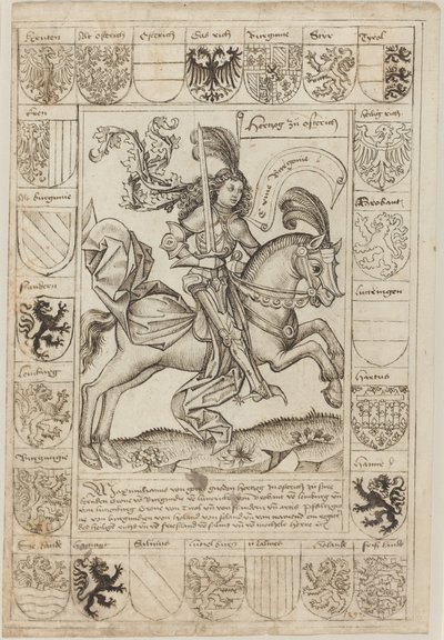 Maximilian, Ausztria hercege lóháton alkotó: Primary Master of the Strassburg Chronicle