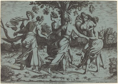 Dryádok tánca alkotó: Probably French 16th Century after Pierre Milan after Rosso Fiorentino