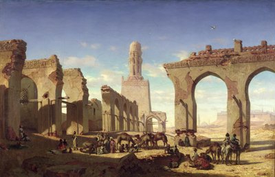 El Haken kalifa mecsetjének romjai, Kairó, 1840 körül alkotó: Prosper Georges Antoine Marilhat