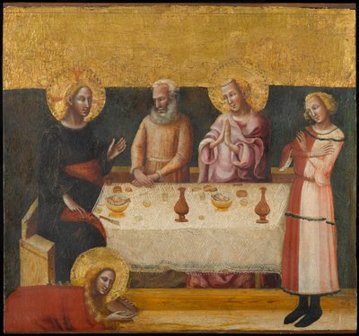Mária Magdolna Krisztus lábát mosva, 1325-1330 körül (tempera és aranylevél a panelen) alkotó: Pseudo Jacopino di Francesco