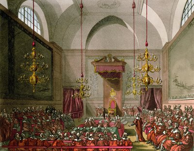 Lordok Háza Ackermann „London mikrokozmoszából” alkotó: Pugin and Rowlandson