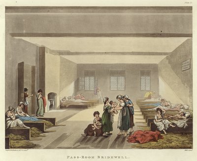 Pass szobába Bridewell alkotó: Pugin and Rowlandson