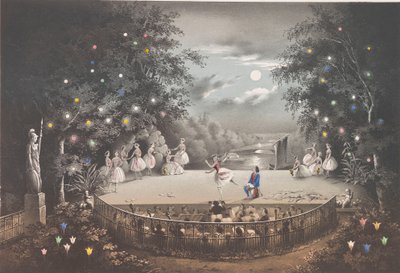 C. Pugni Naiad és halász című balettje a Pink pavilonban, a Peterhof parkban, 1851. alkotó: Pyotr Fyodorovich Borel