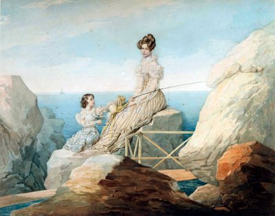 Alekszandra Fjodorovna császárné Marija Nyikolajevna orosz nagyhercegnő lányával, 1820-as évek. alkotó: Pyotr Fyodorovich Sokolov