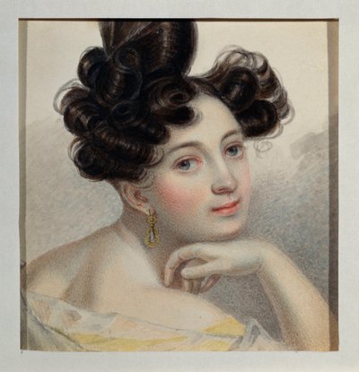 Balmen Glafira grófnő portréja. Pjotr ​​(Pjotr) Fjodorovics Szokolov (Sokolov Péter) (1791-1848) alkotása, akvarell, papír, 1828 körül. Orosz művészet alkotó: Pyotr Fyodorovich Sokolov