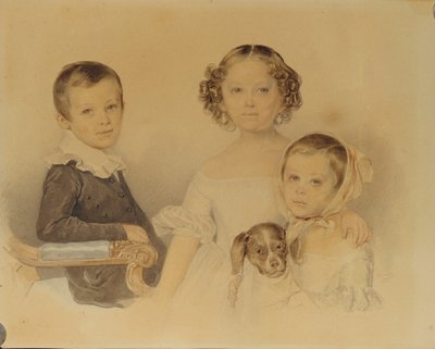 A Lanskoy-gyermekek portréja, 1839 alkotó: Pyotr Fyodorovich Sokolov