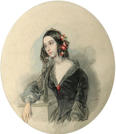 Evdokia Rostopchina költő portréja, 1811-1858, 1846. alkotó: Pyotr Fyodorovich Sokolov