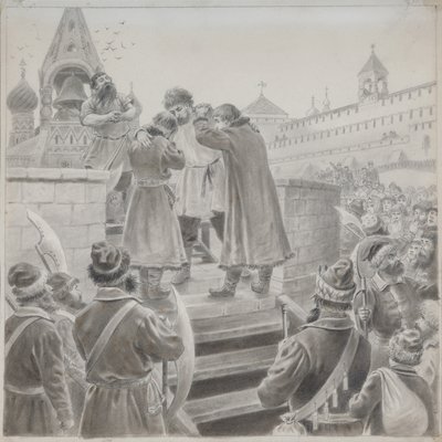 Illusztráció M. Lermontov Kalasnyikov kereskedő dala című verséhez alkotó: Pyotr Ivanovich Korovin