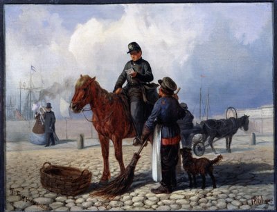 A postás (Postman). Pjotr ​​Nyikolajevics Grusinszkij (1837-1892) festménye, olaj, vászon alkotó: Pyotr Nikolayevich Grusinsky