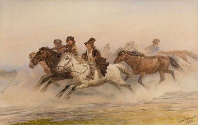 Az Éjjeli Őrség. Illusztráció: Vázlatok egy vadászalbumból, I. Turgenyev, 1867 alkotó: Pyotr Petrovich Sokolov