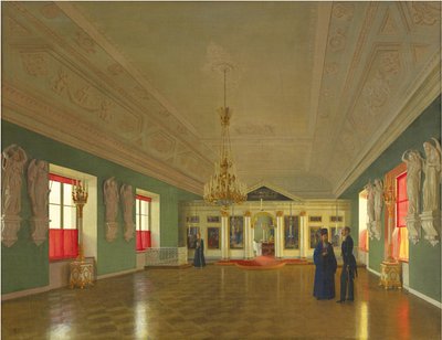 A Szent Sándor Nyevszkij palotatemplom belseje, Anichkov-palota, Szentpétervár, 1850. alkotó: Pyotr Vasilyevich Tutukin