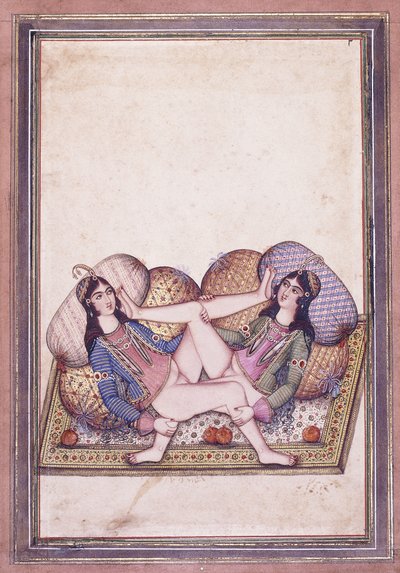 Erotikus jelenet, 19. század közepe alkotó: Qajar School
