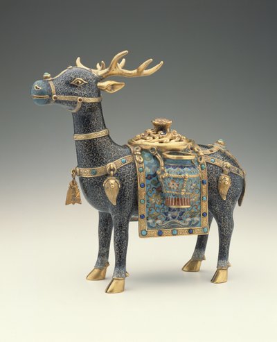 Egy szarvas figura (cloisonne zománc) alkotó: Qing Dynasty Chinese School