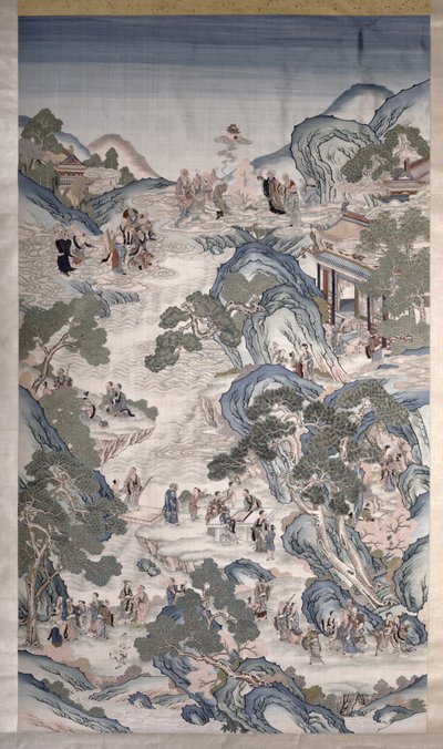 Halhatatlanok csoportjai, 1800 körül (textil) alkotó: Qing Dynasty Chinese School