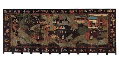 Tizenkétszeres coromandel paraván, 18. század alkotó: Qing Dynasty Chinese School