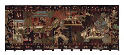 Tizenkétszeres coromandel paraván, 18. század alkotó: Qing Dynasty Chinese School