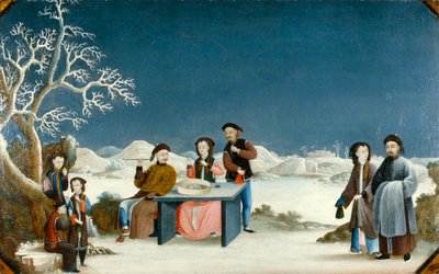 Téli jelenet távoli erőddel, 1800 körül (olaj, vászon) alkotó: Qing Dynasty Chinese School