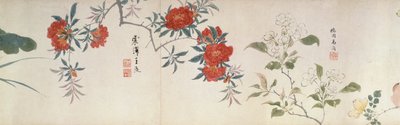 Virágok, kézi tekercs (tinta és színes papíron) alkotó: Qing Dynasty Chinese School