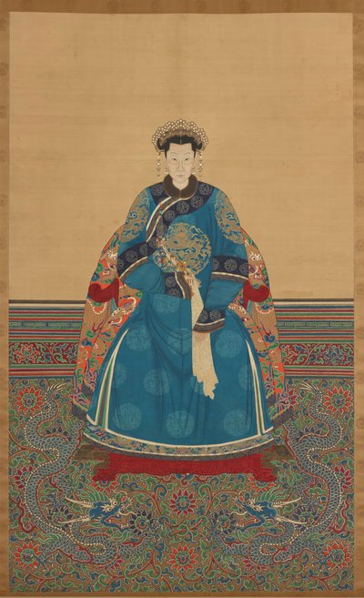 Portré egy császári hölgyről, valószínűleg Quehui császári nemes hitvesről (tinta és színek selyemre) alkotó: Qing dynasty Chinese School