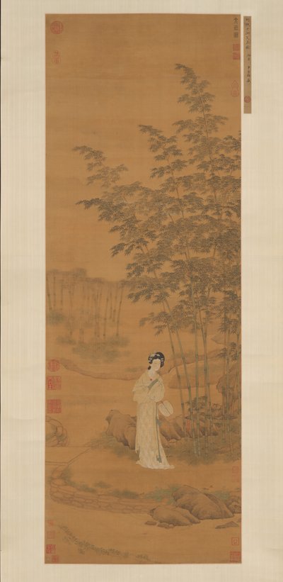 Hölgy a bambuszligetben. alkotó: Qiu Ying