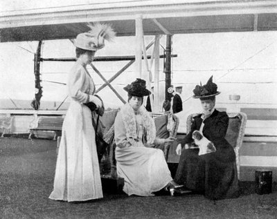 A Victoria és Albert III. királyi jacht fedélzetén, 1908. alkotó: Queen Alexandra