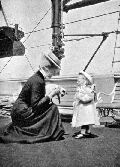 Viktória hercegnő 1868-1935 Olav norvég herceggel 1903-1991, 1908. alkotó: Queen Alexandra