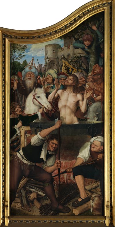 Az asztalosok céhe oltárképe (olaj, tábla) alkotó: Quentin Massys or Matsys