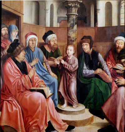 Jézus az orvosok között Quentin Metsys (1466-1530) festménye (ec.flam.) Lisszabon, Museo di Arte Antica alkotó: Quentin Massys or Metsys